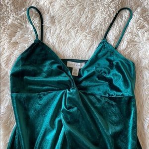 Topshop Emerald Green Velvet bodysuit - tank
